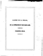Cover of: Galerie de la presse, de la littérature et des beaux-arts
