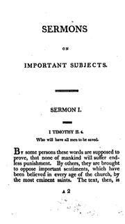 Sermons on important subjects by Williams, Thomas