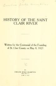 History of the Saint Clair River by Crampton, Emeline Jenks Mrs.