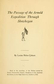 The passage of the Arnold expedition through Skowhegan by Coburn, Louise Helen