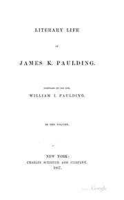 Cover of: Literary life of James K. Paulding.