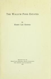Cover of: The Wallum Pond estates