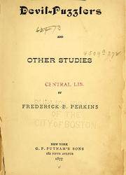 Cover of: Devil-puzzlers: and other studies