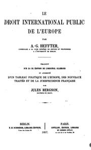 Cover of: Le droit international public de l'Europe