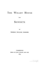 Cover of: The Willey house by Thomas William Parsons