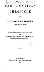 Cover of: The Samaritan chronicle by Joshua (Biblical figure)