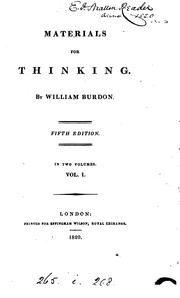 Cover of: Materials for thinking.