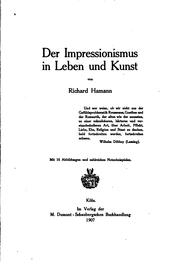 Der Impressionismus in Leben und Kunst by Richard Hamann