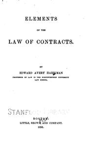 Cover of: Elements of the law of contracts