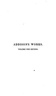 Cover of: The miscellaneous works of Joseph Addison by Joseph Addison