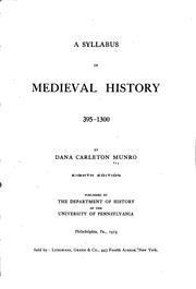 Cover of: A syllabus of medieval history, 395-1500