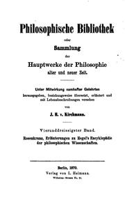 Erläuterungen zu Hegel's Encyklopädie der philosophischen wissenschaften by Karl Rosenkranz