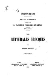 Cover of: Les gutturales grecques by Joseph Mansion