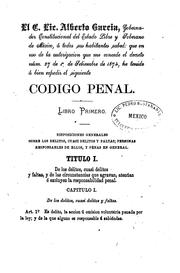 Cover of: Codigo penal para el estado libre y soberano de México ...
