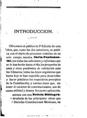 Cover of: Constitucion federal de 1857: sus adiciones, reformas y leyes orgánicas, anotadas, concordadas y explicadas