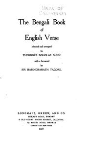 Cover of: The Bengali book of English verse by Theodore Douglas Dunn