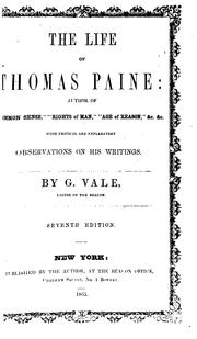 Cover of: The life of Thomas Paine | G. Vale