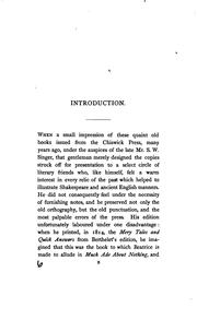 Cover of: Shakespeare jest-books: reprints of the early and very rare jest-books supposed to have been used by Shakespeare. I. A hundred mery talys, from the only known copy. II. Mery tales and quicke answeres, from the rare edition of 1567.