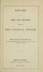 Cover of: Remarks on some late decisions respecting the colonial church.