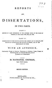 Cover of: Reports and dissertations, in two parts ...: with an appendix, containing forms of special pleadings in several cases, forms of recognizances, of justices records and of warrants of commitment