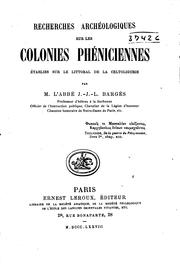 Cover of: Recherches archéologiques sur les colonies phéniciennes établies sur le littoral de la Celtoligurie