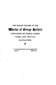 Cover of: The works of George Herbert, in prose and verse. by George Herbert