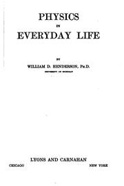 Cover of: Physics in everyday life