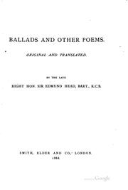 Cover of: Ballads and other poems.: Original and translated.