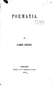 Poematia by Henry, James