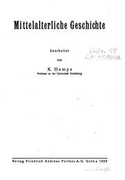 Cover of: Mittelalterliche Geschichte