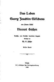 Cover of: Das Leben Georg Joachim Göschens by George Joachim Goschen, 1st Viscount Goschen
