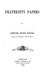Cover of: Fraternity papers