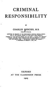 Cover of: Criminal responsibility by Charles Arthur Mercier