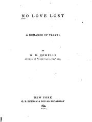 Cover of: No love lost.: A romance of travel.