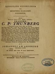 Cover of: Dissertatio entomologica de hemipteris maxillosis capensibus ... by Carl Peter Thunberg