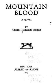 Cover of: Mountain blood by Joseph Hergesheimer