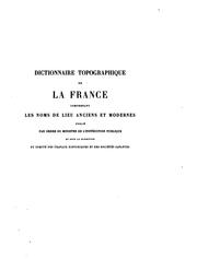 Cover of: Dictionnaire topographique du département du Morbihan comprenant les noms de lieu anciens et modernes