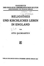 Cover of: Religiöses und kirchliches Leben in England