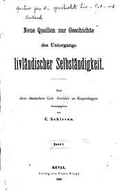 Cover of: Neue quellen zur Geschichte des Untergangs livländischer Selbständigkeit.