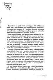 Extrait des procès verbaux. 1.-2. livr., 1844/57-1858 by Société archéologique du département d'Ille-et-Vilaine, Rennes.