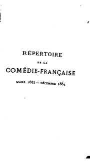 Cover of: Répertoire de la Comédie-Française ...
