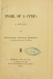 Cover of: Snarl of a cynic by Benneville Ottomar Hoffman