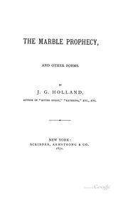 Cover of: marble prophecy: and other poems.