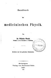 Cover of: Handbuch der medicinischen physik
