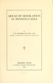 Cover of: Areas of desolation in Pennsylvania