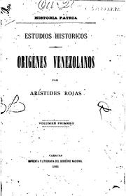 Cover of: Estudios históricos. by Arístides Rojas