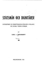 Cover of: Statsmän och dignitärer by Carl Gabriel von Bonsdorff