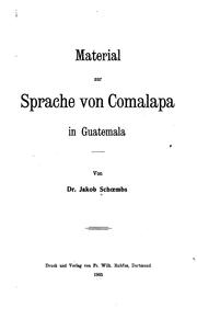 Cover of: Material zur sprache von Comalapa in Guatemala