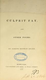 The culprit fay, and other poems by Joseph Rodman Drake