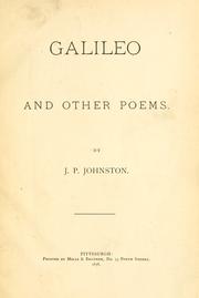 Cover of: Galileo and other poems